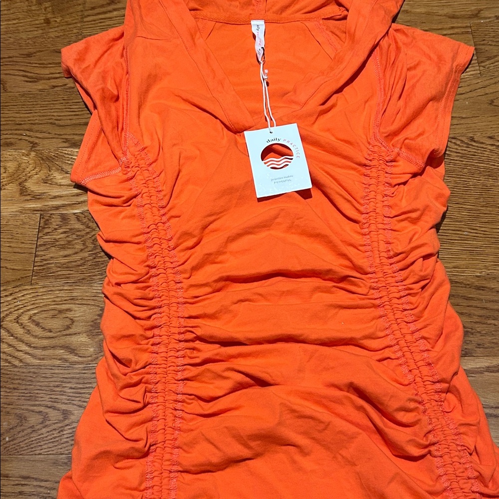 Orange Ruched Mini Dress - Picture 7 of 14
